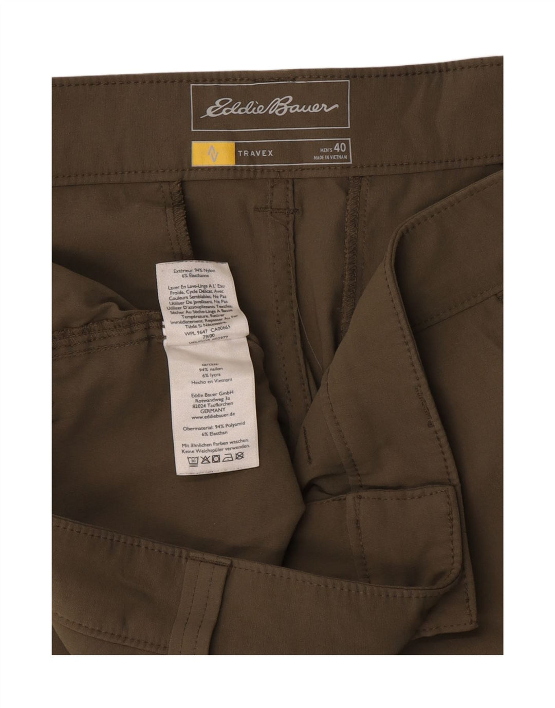 EDDIE BAUER Herren Chino-Shorts W40 XL Khaki Nylon
