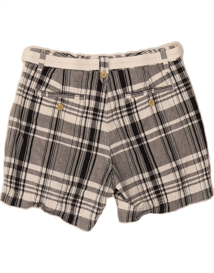 DOCKERS Womens Chino Shorts US 4 Small W30 Grey Check Linen Vintage Dockers and Second-Hand Dockers from Messina Hembry 