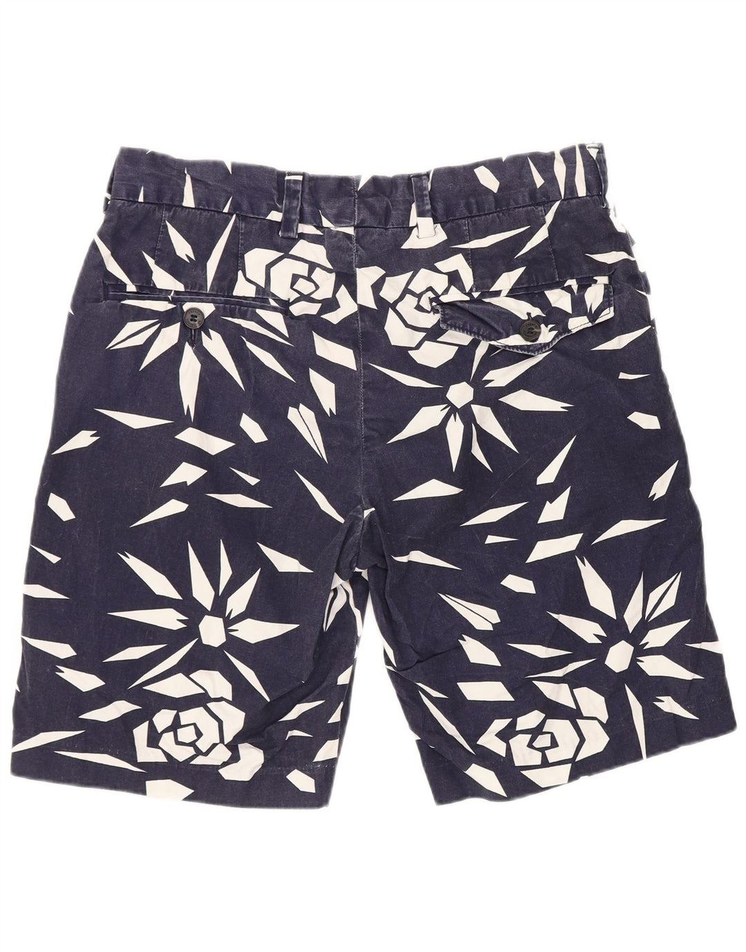 French Connection Herren-Chinoshorts W30 mittelblaue geometrische Baumwolle