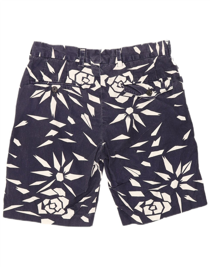 French Connection Herren-Chinoshorts W30 mittelblaue geometrische Baumwolle