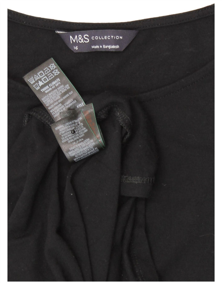 Marks & Spencer Damen Maxikleid UK 16 Large Schwarz Viskose