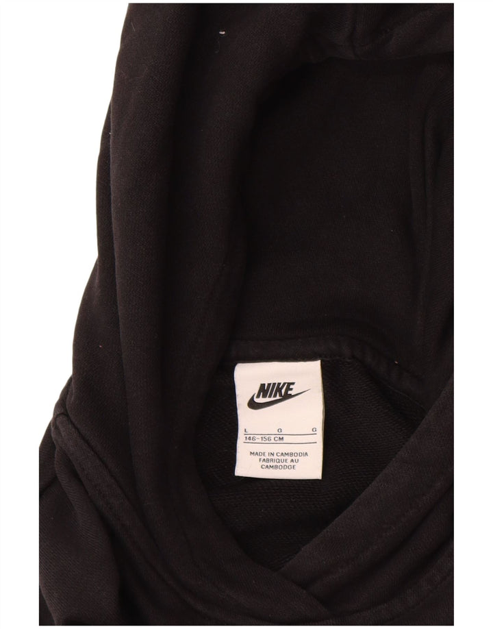 NIKE Crop Graphic Hoodie-Pullover für Mädchen, 12–13 Jahre, Größe L, Schwarz, Baumwolle