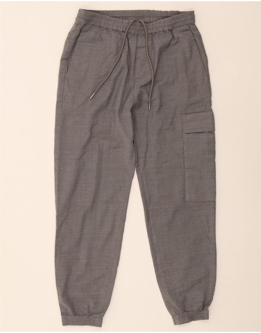 Cos Herren-Jogger-Cargohose, Größe S, W29, L27, graue Wolle
