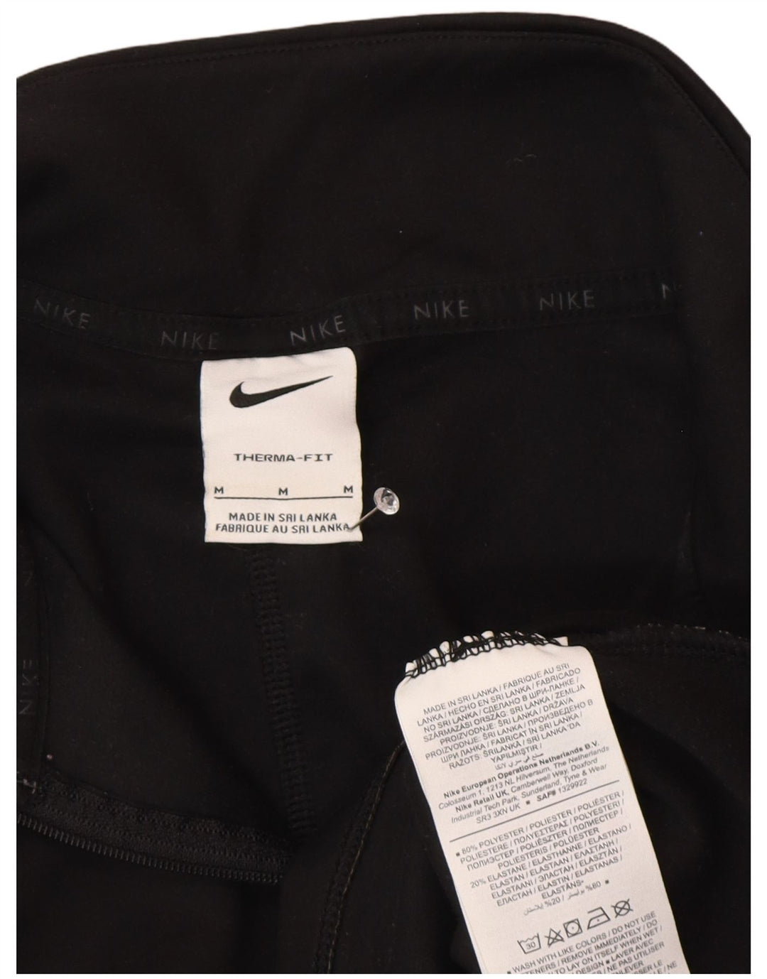 Nike Damen Therma-Fit Zip Neck Pullover Trainingsanzug Top UK 14 Medium Schwarz