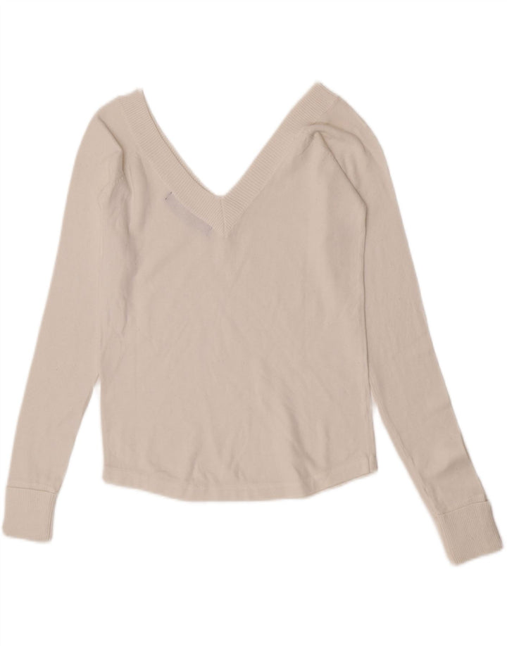 Zara Damen-Blusenoberteil, UK-Größe 44, Größe L, weiße Baumwolle