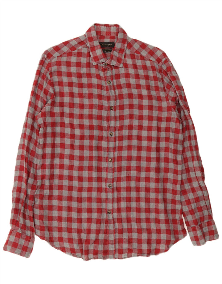 Massimo Dutti Herrenhemd, groß, rot kariert