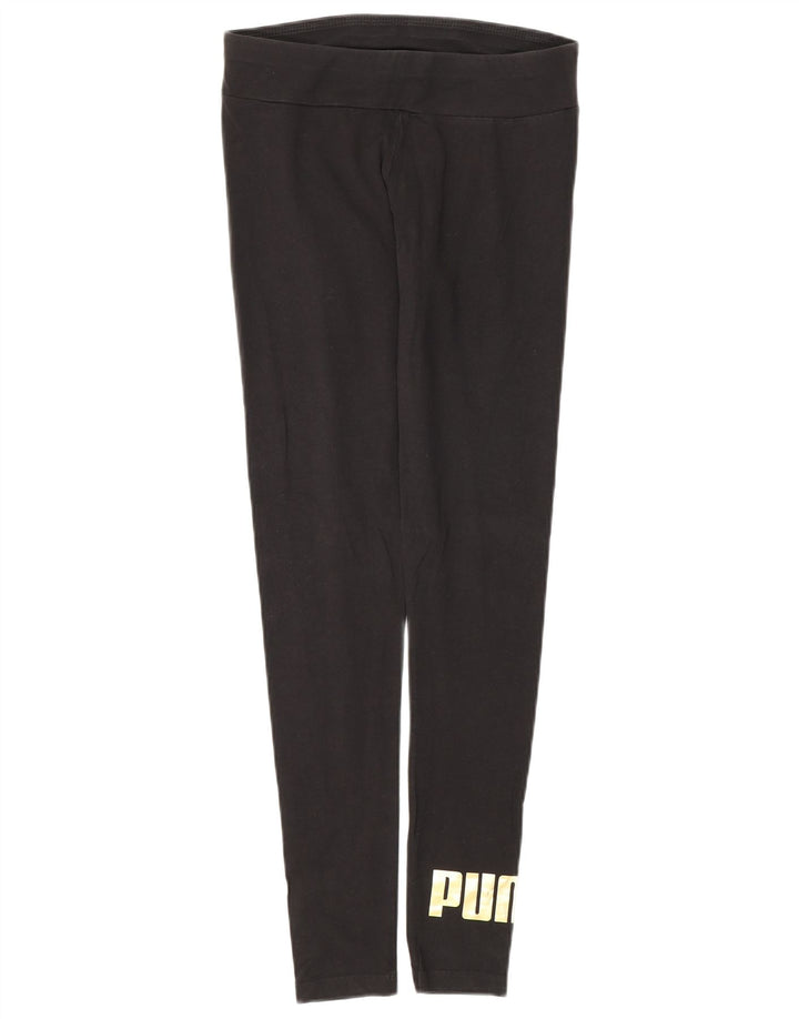 Puma Damen Graphic Leggings UK 8 Small Schwarz