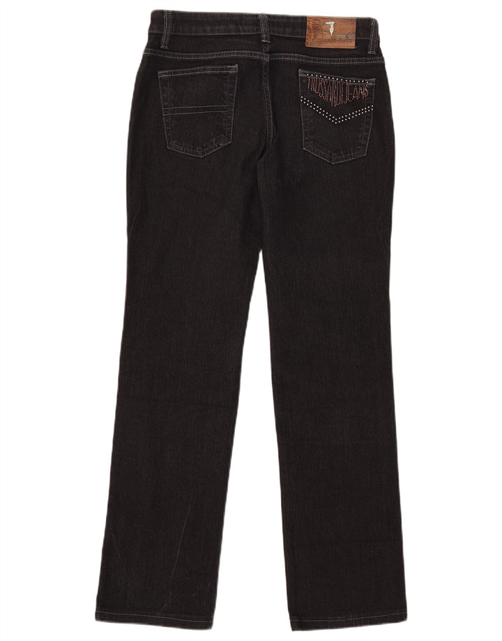 Trussardi Damen Straight Jeans W28 L29 Schwarze Baumwolle