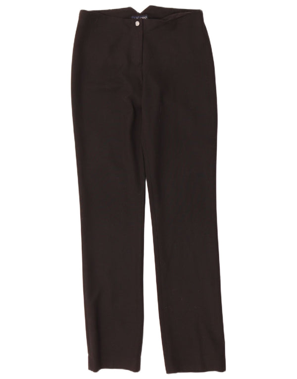Armani Jeans Damen Gerade Chinohose UK 10 Small W28 L32 Schwarz