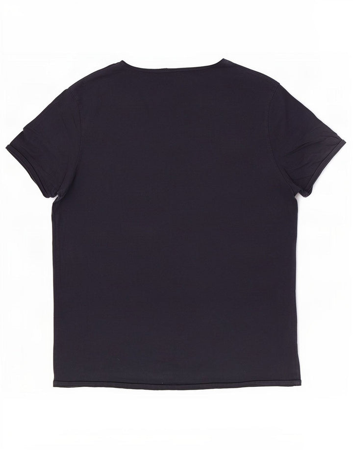 Scotch & Soda Herren T-Shirt Top Large Marineblau Baumwolle