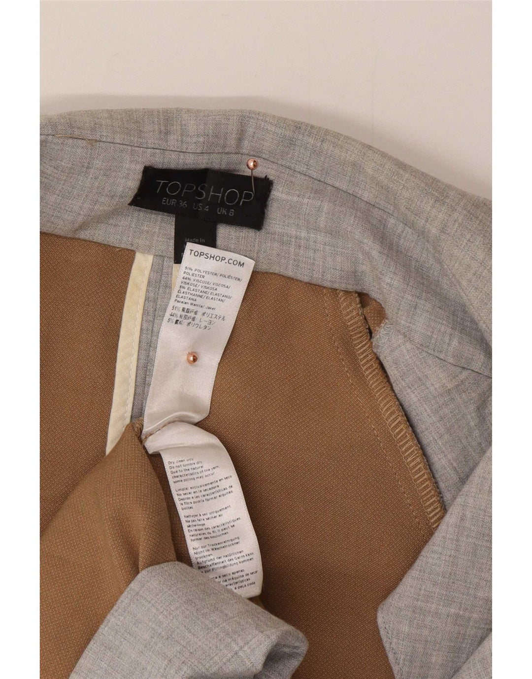Topshop Damen Trenchcoat UK 8 Small Grau Polyester