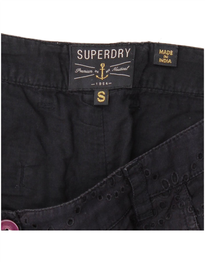 Superdry Hotpants für Damen, Größe S, W27, Marineblau mit Blumenmuster