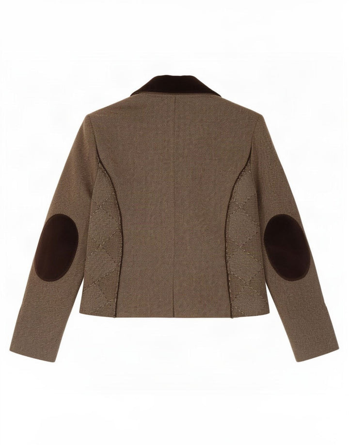 Offene Blazer-Jacke für Damen von Marella, UK 14, große graue Colourblock-Wolle