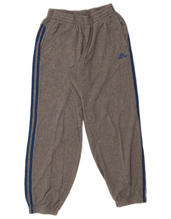 Adidas Herren-Trainingshose, Jogginghose, mittelgrau gefleckte Baumwolle