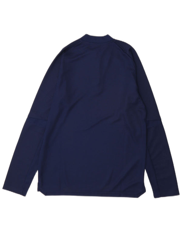 Adidas Boys Aeroready Zip Neck Pullover Tracksuit Top 13-14 Years Navy Blue