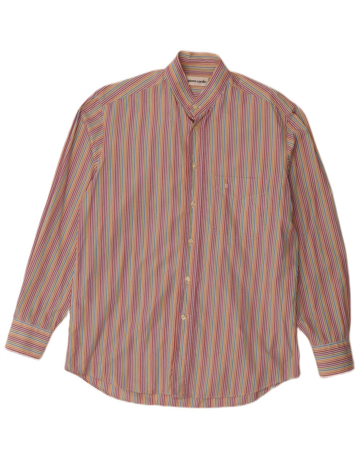 Pierre Cardin Herrenhemd Größe 151/2 39 Medium Mehrfarbiger Nadelstreifen