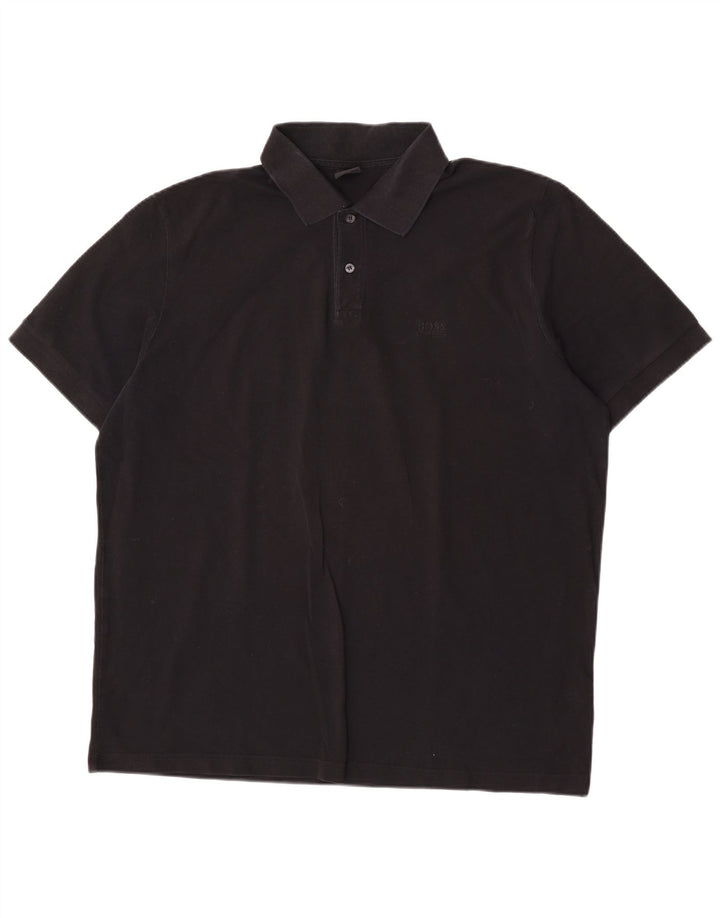 Hugo Boss Herren Poloshirt 2XL Schwarz Baumwolle