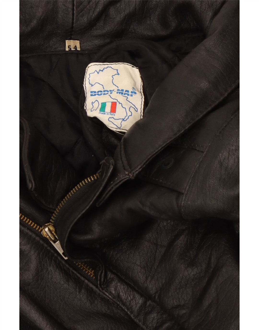 Vintage Herren Lederjacke IT 54 2XL Schwarzes Leder