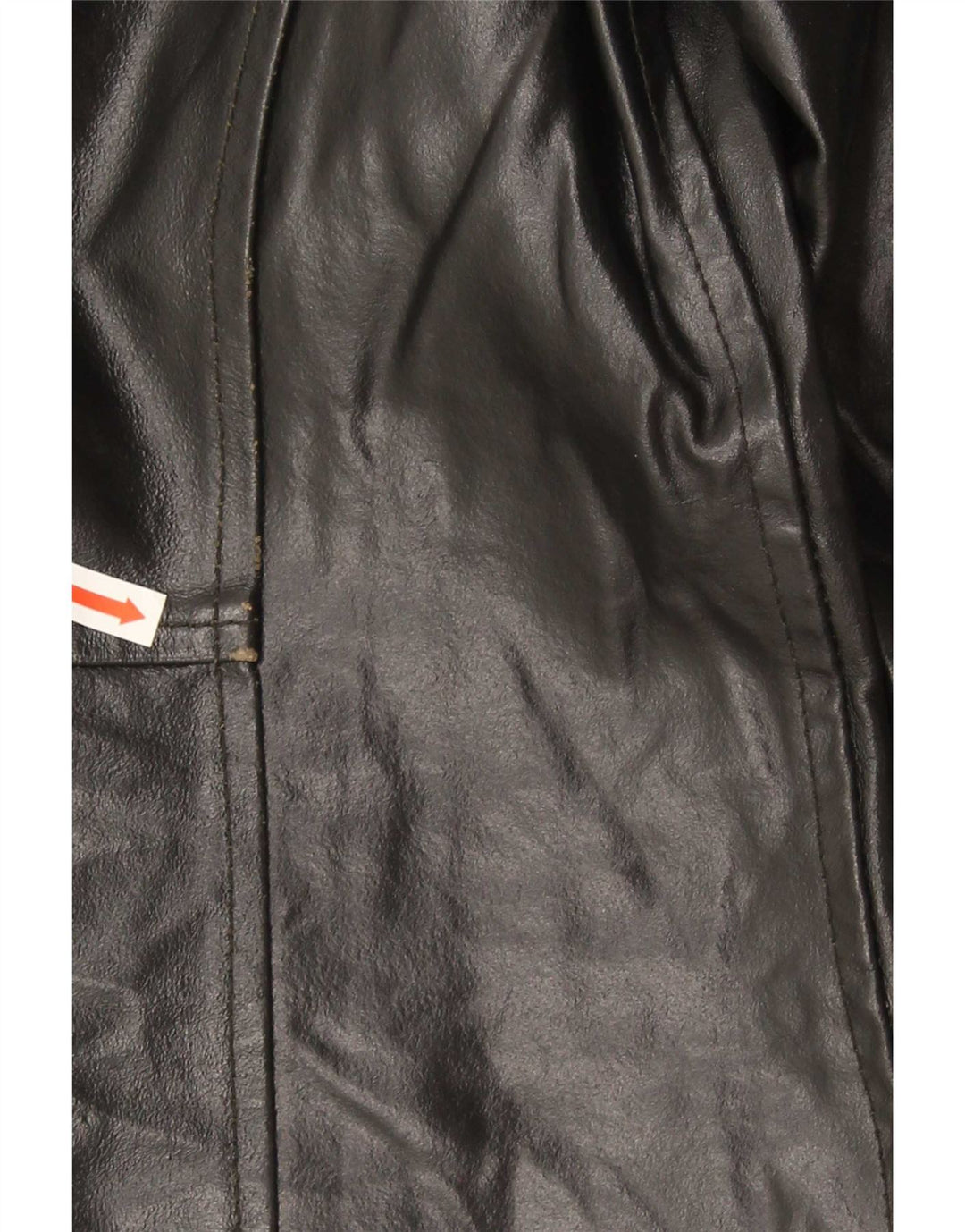 Vintage Damen Ledermantel UK 14 Medium Schwarz