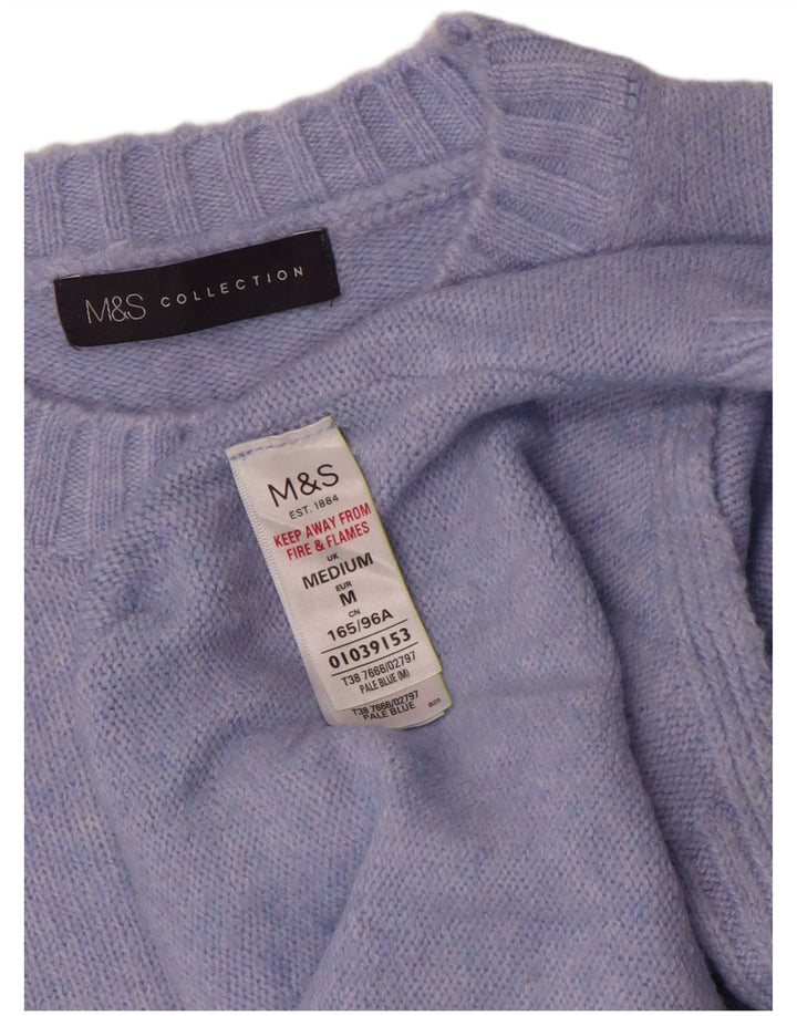 Marks & Spencer Damen-Pullover mit Rundhalsausschnitt, UK 14, Mittelblau, Acryl