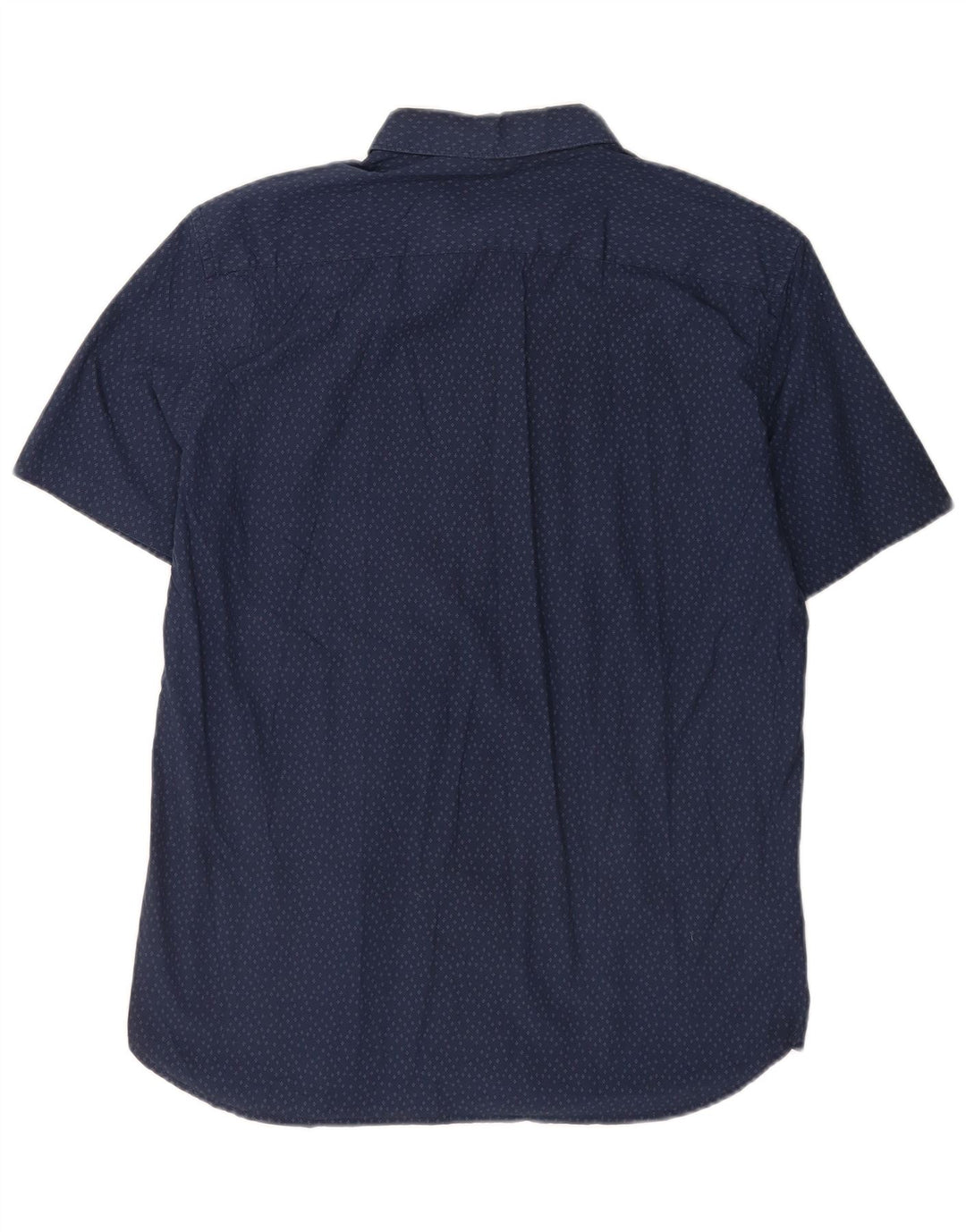 French Connection Herren-Kurzarmhemd, groß, marineblau gesprenkelte Baumwolle