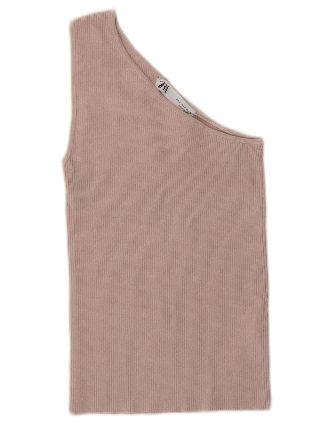 Zara Damen Crop One Shoulder Top UK 8 Small Rosa Viskose