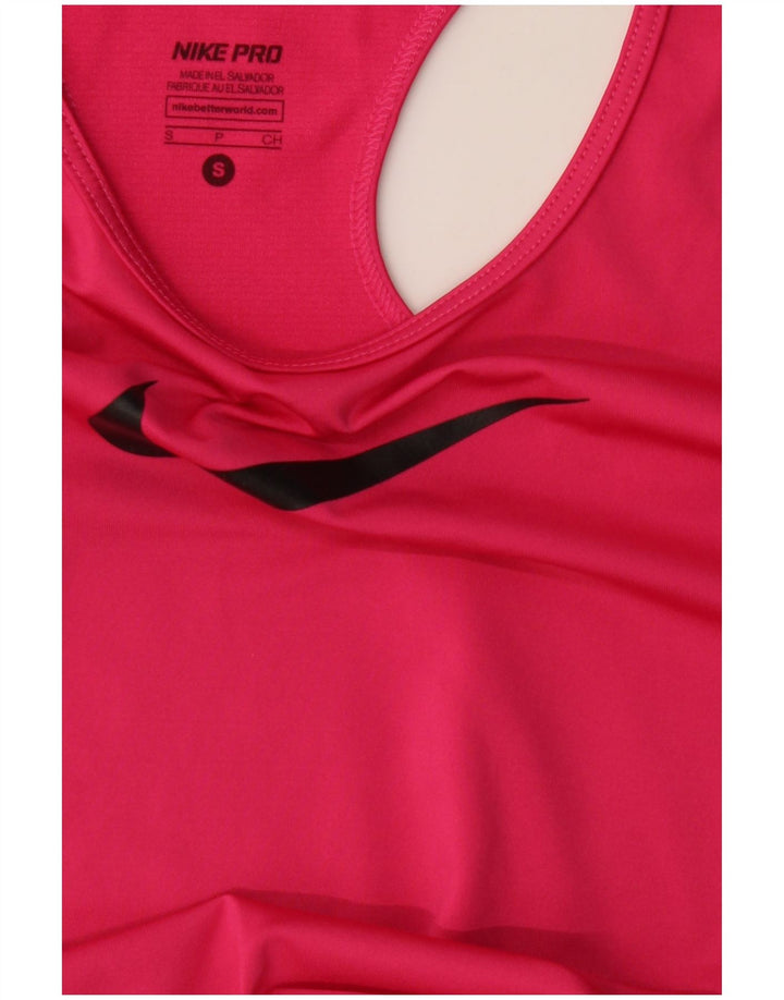 Nike Damen Dri Fit Graphic Vest Top UK 8 Small Pink