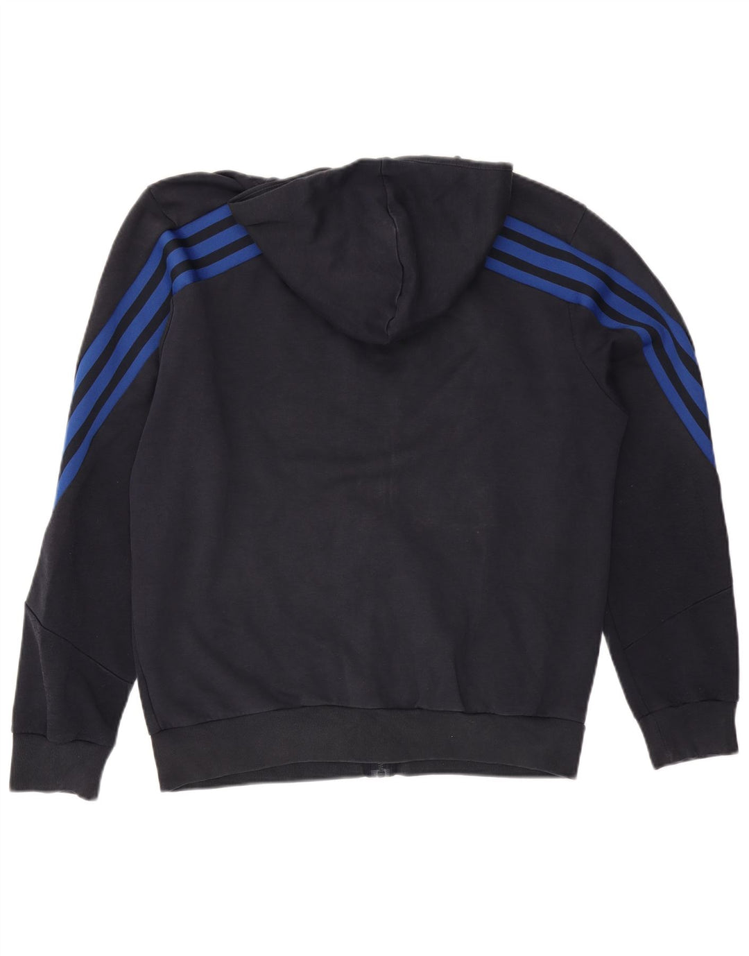 Adidas Herren-Kapuzenpullover mit Reißverschluss, groß, marineblau, Baumwolle