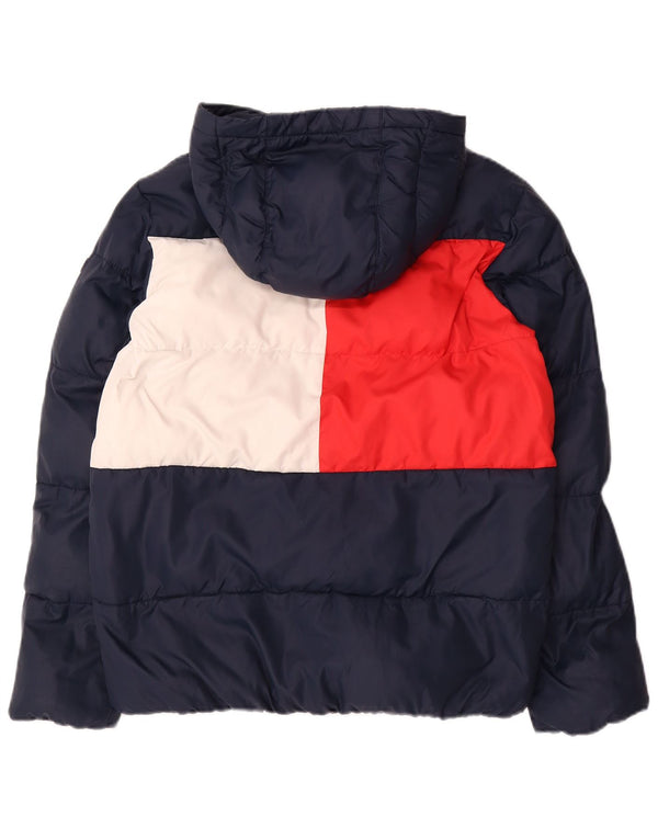 Tommy Hilfiger Wattierte Jacke mit Kapuze für Jungen, 15–16 Jahre, Marineblau, Farbblock