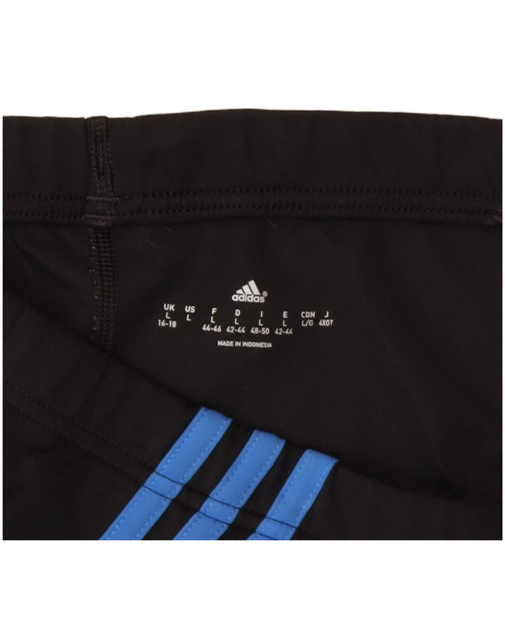 Adidas Damen Capri-Leggings UK 16/18 Large Schwarz Polyester