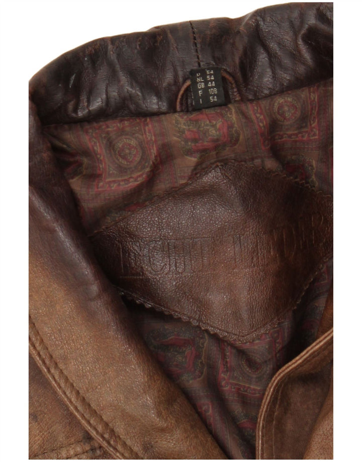 Vintage Herren Lederjacke UK 44 2XL Braunes Leder