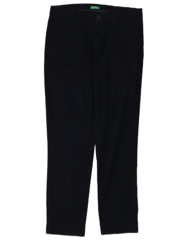 Benetton Slim Chino-Hose für Damen, UK 10, Größe S, W30, L27, Marineblau, Baumwolle