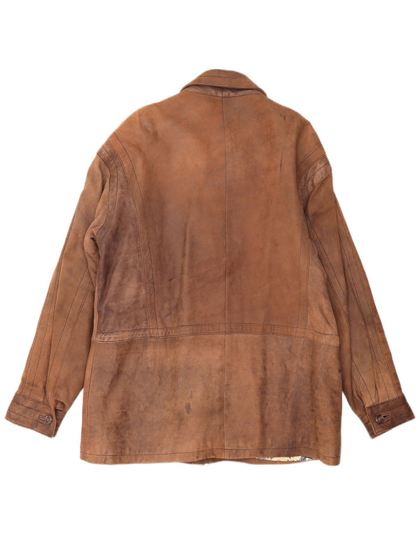 PIERCE ARROW Herren Ledermantel EU 54 2XL Braun