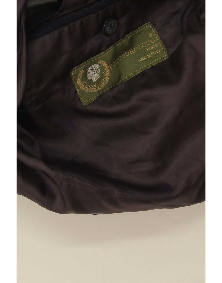 Roccobarocco Herren-Blazer mit 3 Knöpfen, Gr. 40, Marineblau
