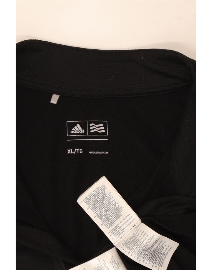 Adidas Herren-Pullover-Trainingsanzug mit Reißverschluss, XL, schwarzes Polyester