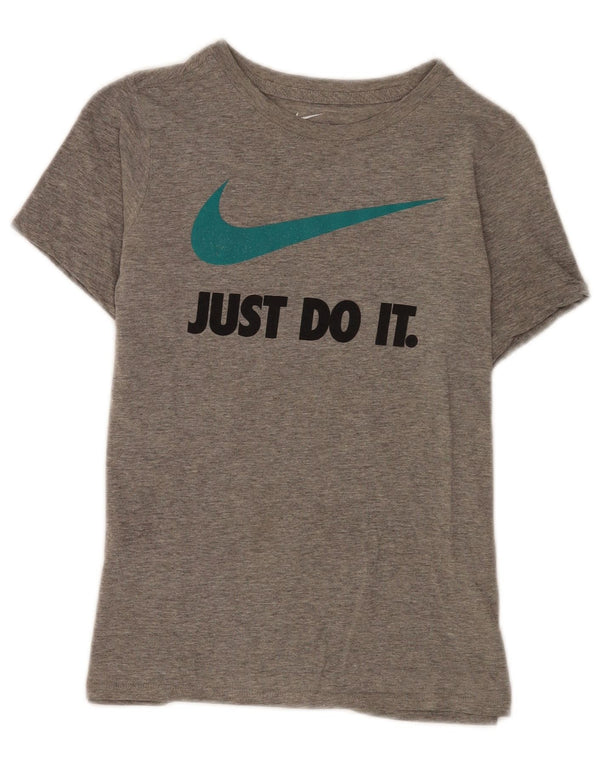 Nike Jungen Athletic Fit Graphic T-Shirt Top 9–10 Jahre Mittelgrau meliert