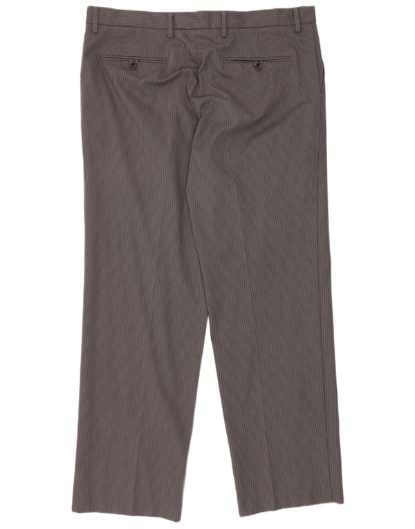 Dockers Gerade Herren-Chinohose W38 L32 Graue Nadelstreifen-Baumwolle