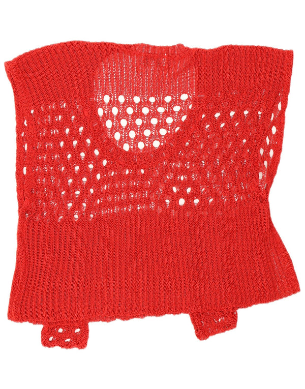 Vintage Damen Übergroßes Crop Top UK 2 2XS Rot