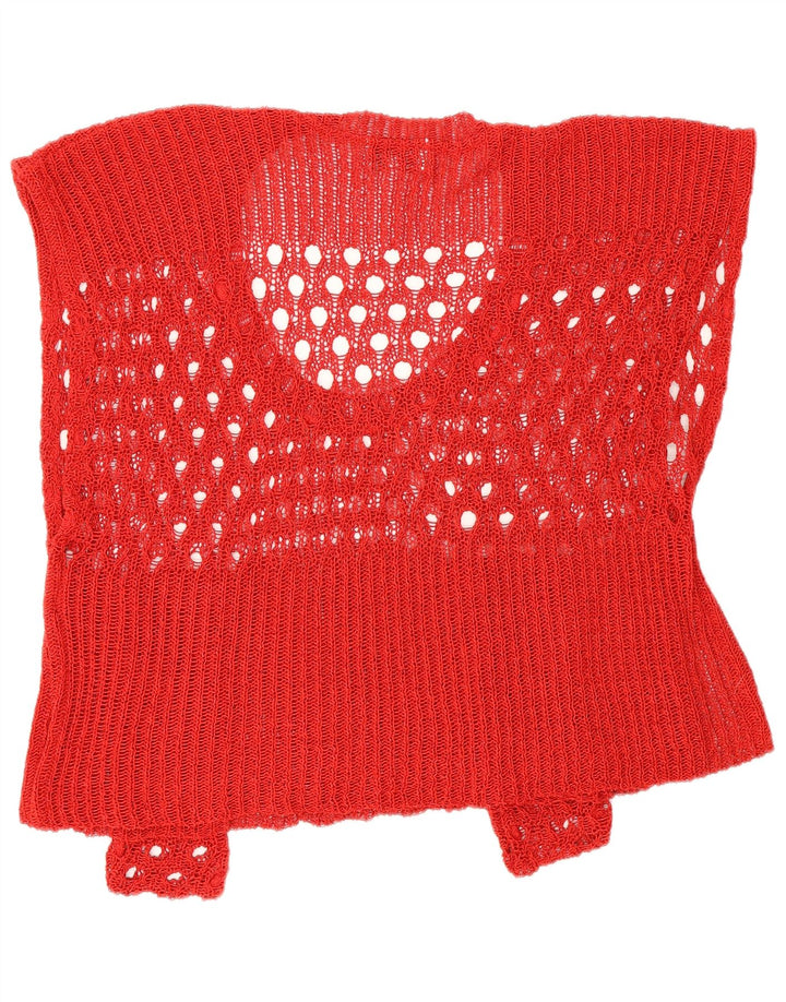 Vintage Damen Übergroßes Crop Top UK 2 2XS Rot