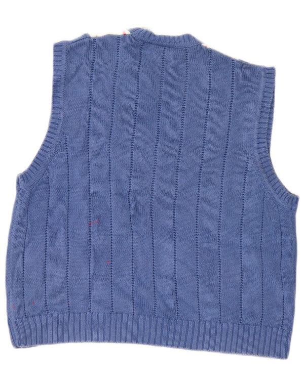 Izod Damen-Weste-Tanktop UK 16 Large Blue Argyle/Diamond Cotton