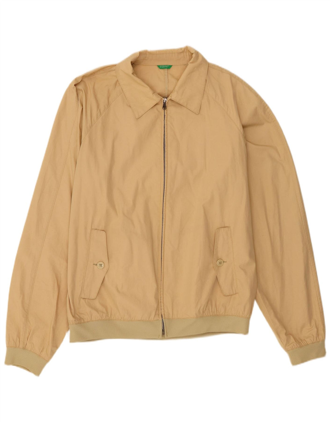Benetton Herren Bomberjacke UK 42 XL Beige Baumwolle