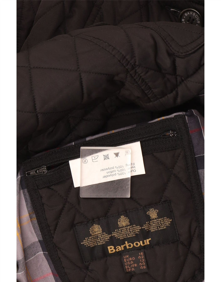 Barbour Damen Zweireihige Steppjacke UK 16 Large Grau Polyester