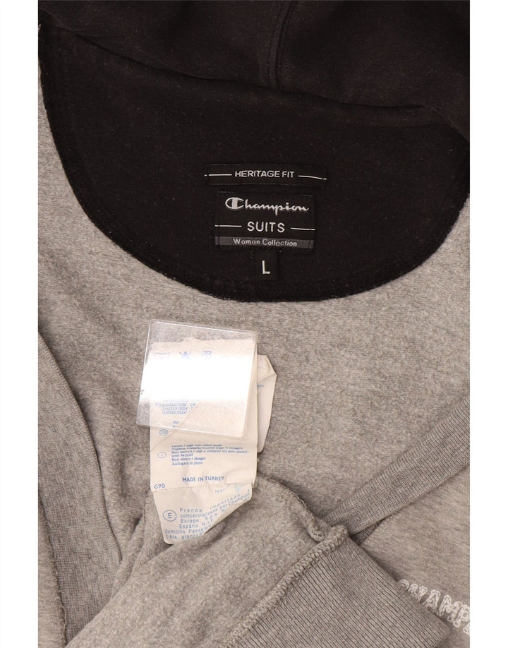 CHAMPION Damen-Cardigan mit Kapuze, UK 14, Größe L, Grau, Baumwolle