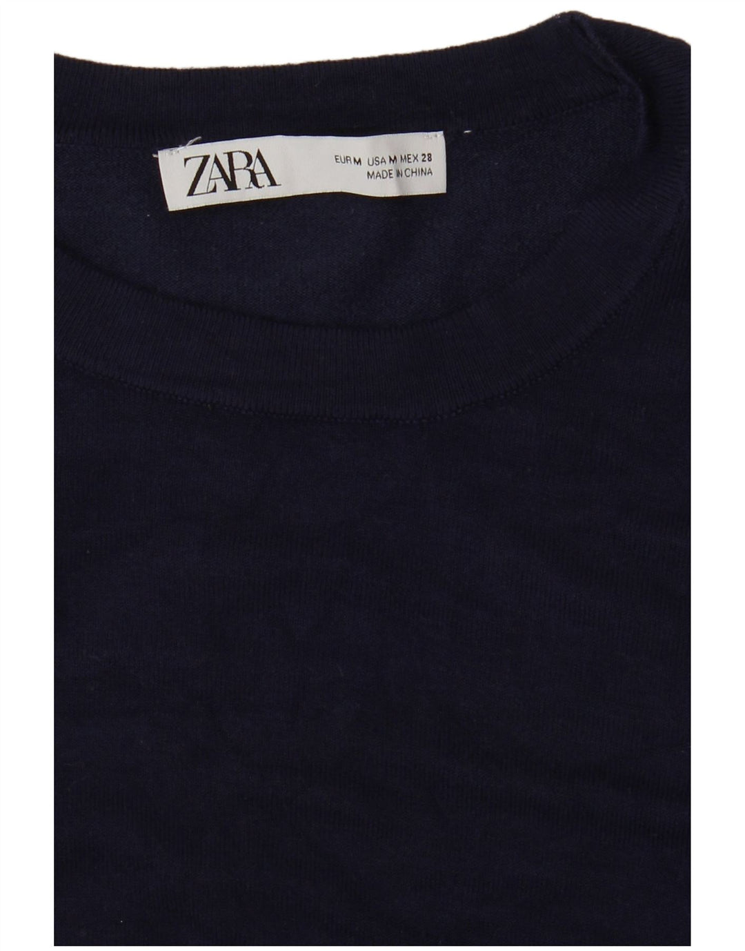 Zara Damen-Pullover mit U-Boot-Ausschnitt, Gr. 12, mittleres Marineblau
