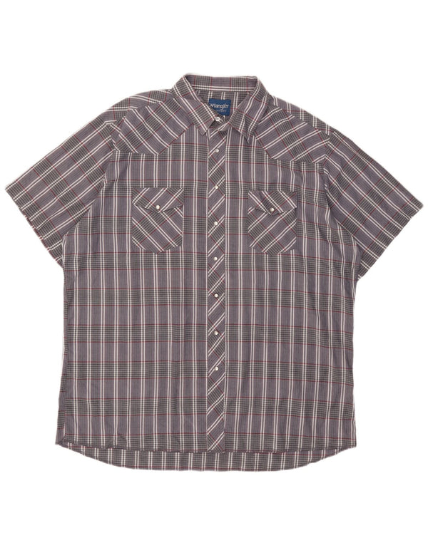 Wrangler Mens Tall Kurzarmhemd 2XL Grau karierte Baumwolle