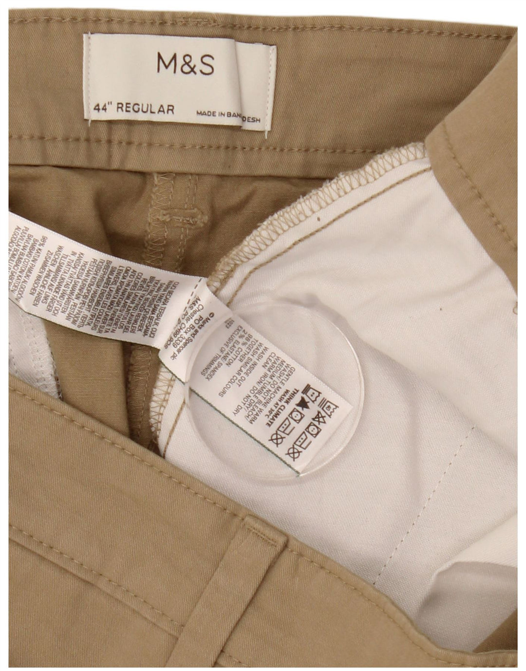 Marks & Spencer Herren Chinoshorts W44 2XL Beige Baumwolle
