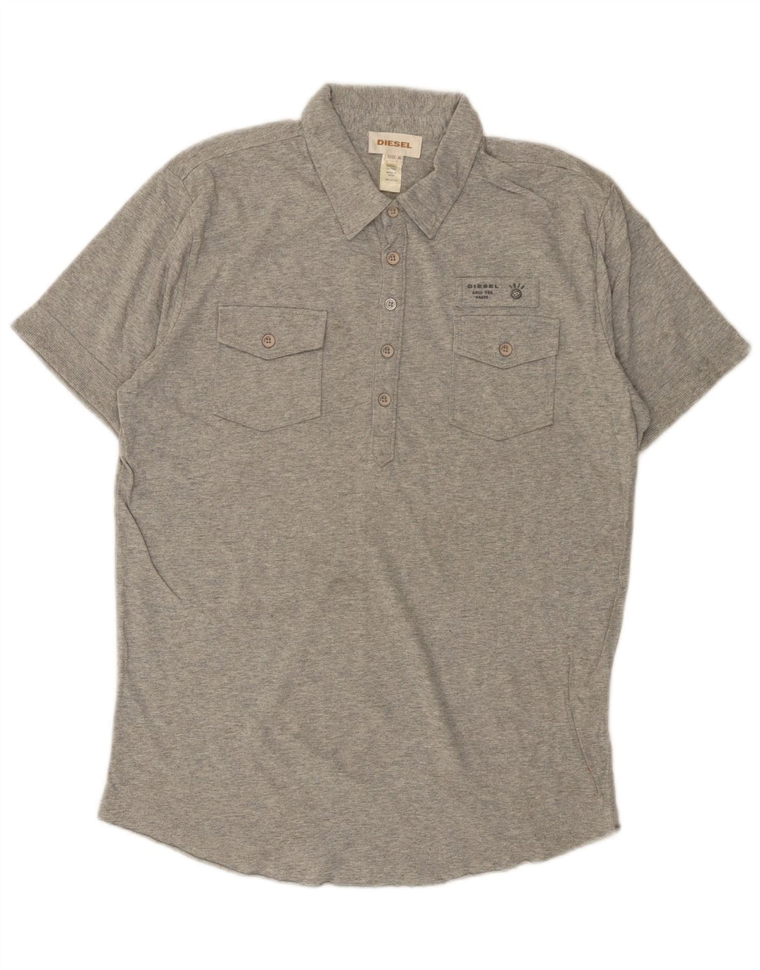 DIESEL Herren-Poloshirt aus mittelgrauer Baumwolle