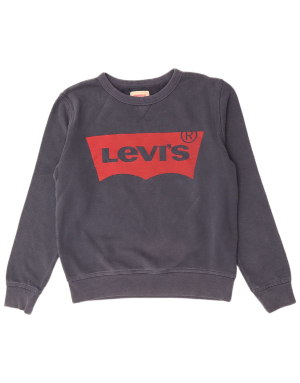 Levi's Jungen-Sweatshirt mit Grafik, reguläre Passform, Marineblau, 13–14 Jahre