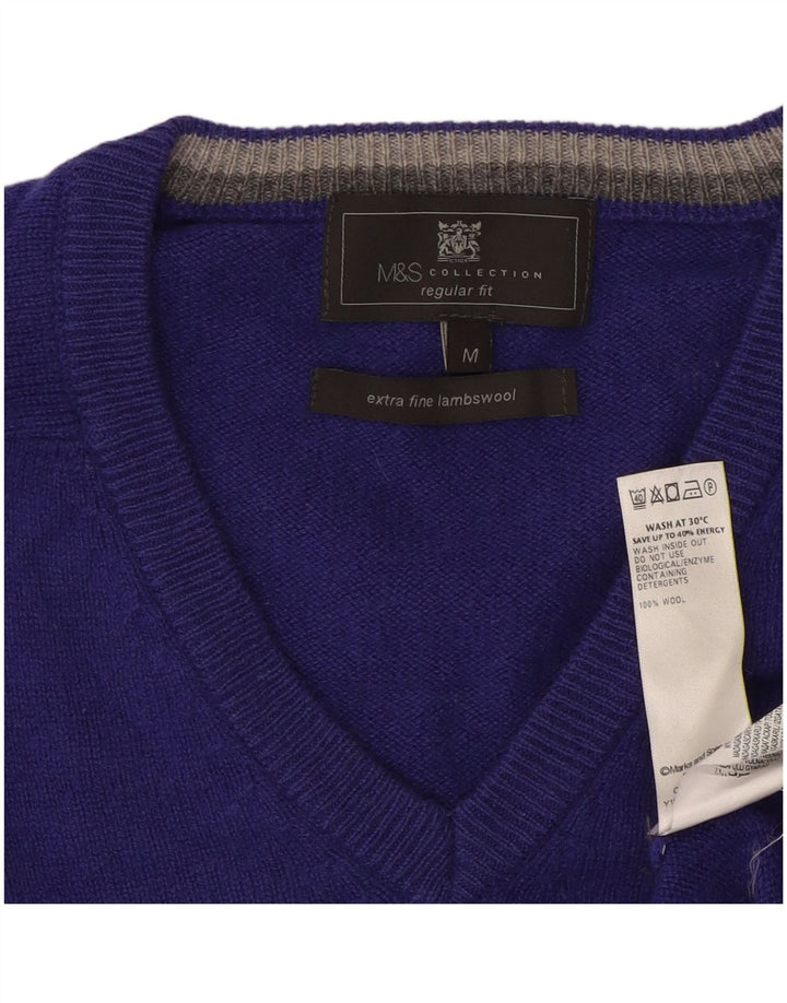 Marks & Spencer Herren-Pullover mit normaler Passform, mittelviolette Wolle