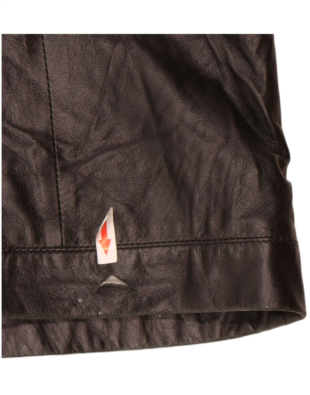 Vintage Damen Lederjacke mit Kapuze IT 46 Großes schwarzes Leder